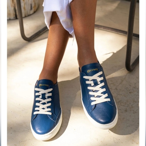 LADIES SOLUDOS NAVY BLUE SNEAKERS - Picture 9 of 9